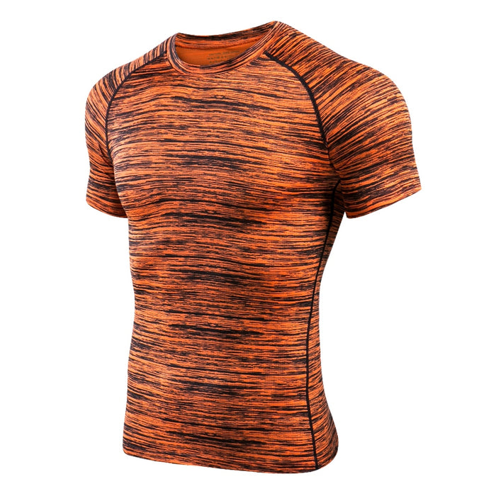 Men Short Sleeve Athletic Compression T-shirt